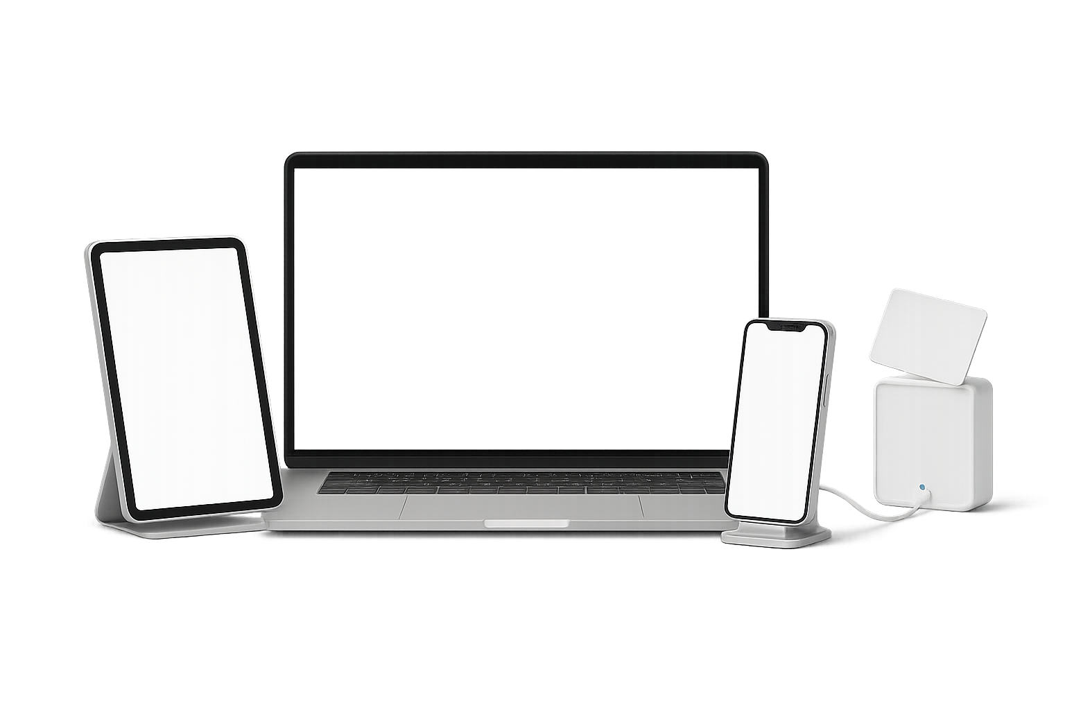 TacTile running on a laptop, tablet, phone and NFC encoder